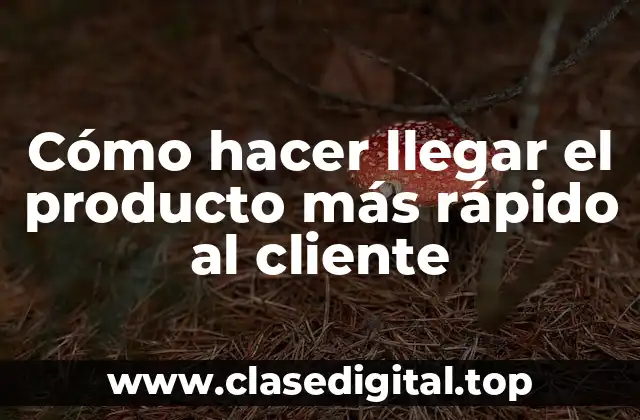 Cómo hacer llegar el producto más rápido al cliente