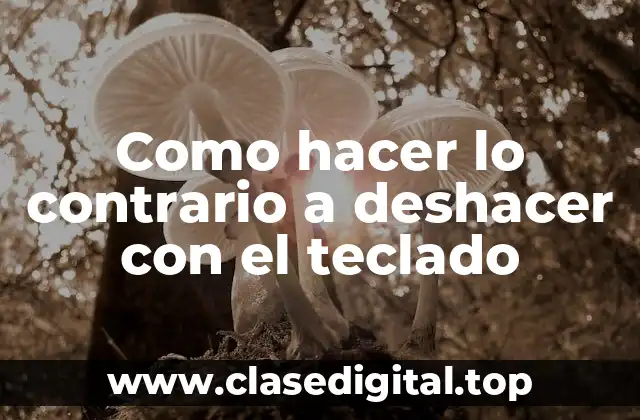 Como hacer lo contrario a deshacer con el teclado