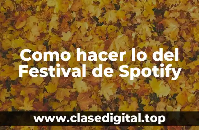 Como hacer lo del Festival de Spotify