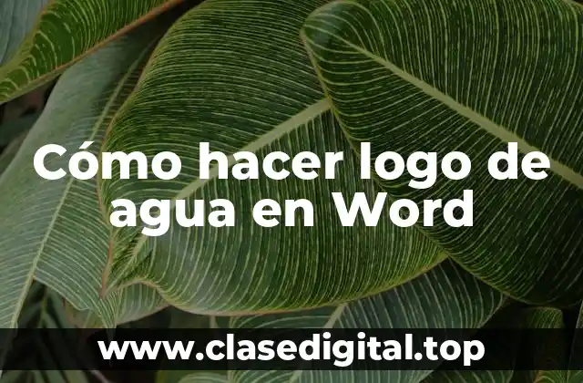 Cómo hacer logo de agua en Word