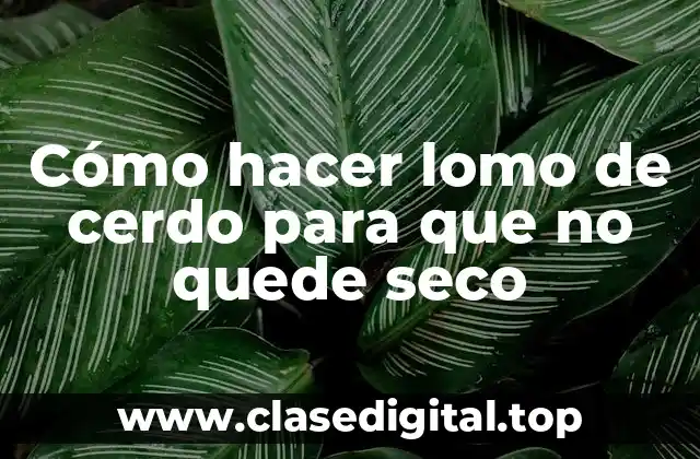 Cómo hacer lomo de cerdo para que no quede seco