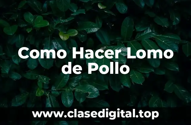 Como Hacer Lomo de Pollo