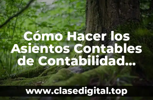 Cómo Hacer los Asientos Contables de Contabilidad Avanzada en Bolivia