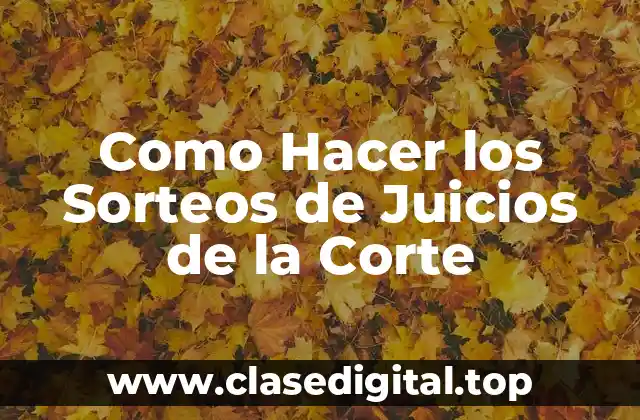 Como Hacer los Sorteos de Juicios de la Corte
