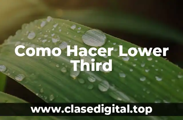 Como Hacer Lower Third