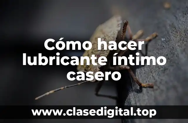 Cómo hacer lubricante íntimo casero
