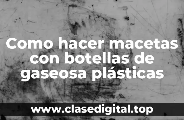 Como hacer macetas con botellas de gaseosa plásticas