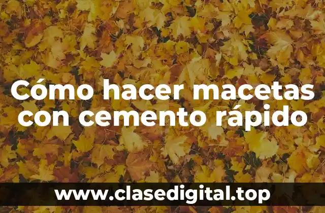 Cómo hacer macetas con cemento rápido