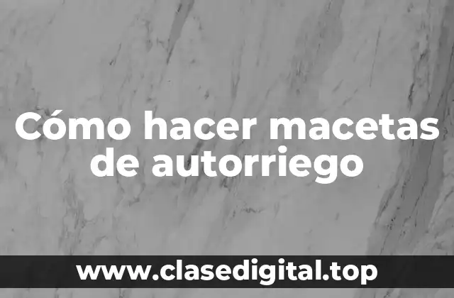 Cómo hacer macetas de autorriego