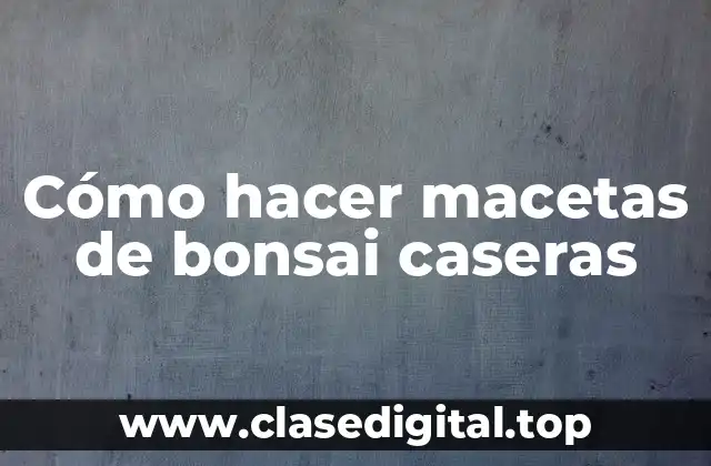 Cómo hacer macetas de bonsai caseras