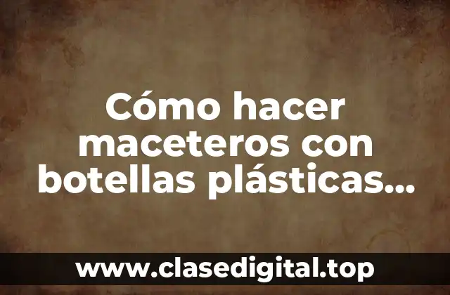 Cómo hacer maceteros con botellas plásticas reciclaje