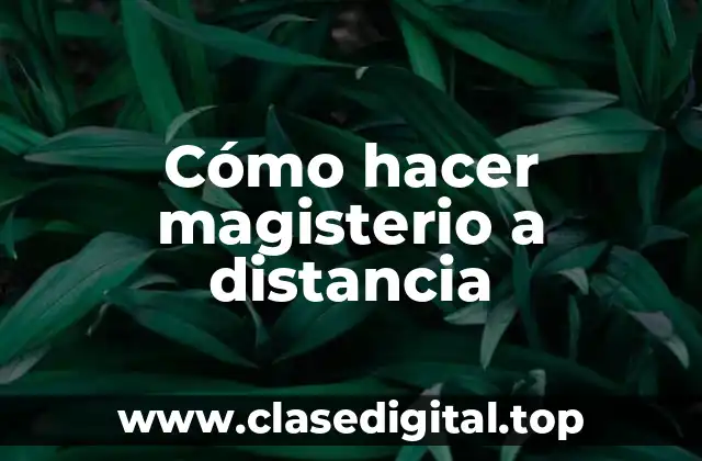 Cómo hacer magisterio a distancia