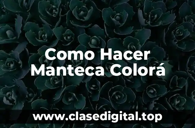 Como Hacer Manteca Colorá