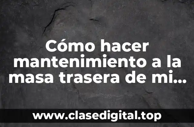 ¿Qué es el mantenimiento de la masa trasera de la rueda y por qué es importante?