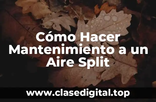 Cómo Hacer Mantenimiento a un Aire Split