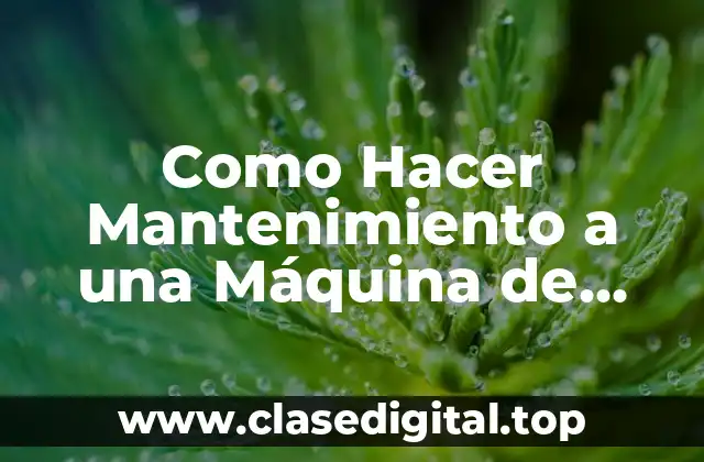 Como Hacer Mantenimiento a una Máquina de Coser Industrial