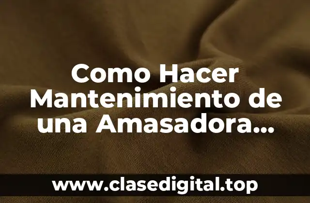 Como Hacer Mantenimiento de una Amasadora Venancio de 5 kg