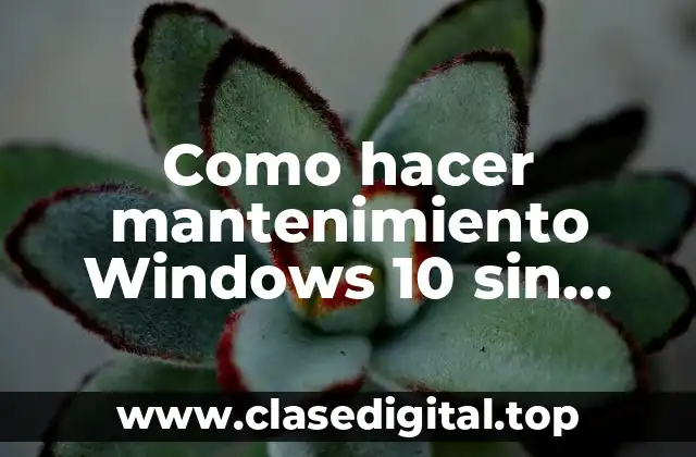 Como hacer mantenimiento Windows 10 sin programas