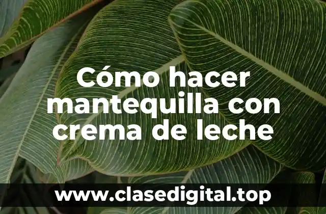 Cómo hacer mantequilla con crema de leche