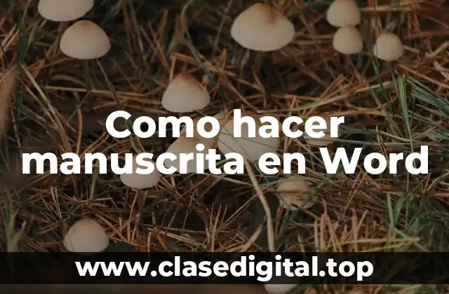 ¿Qué es una manuscrita en Word?