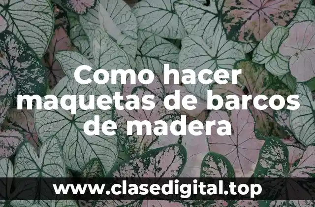 Como hacer maquetas de barcos de madera