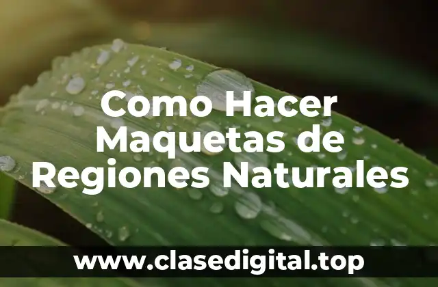 Como Hacer Maquetas de Regiones Naturales