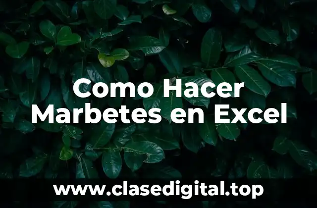 Como Hacer Marbetes en Excel