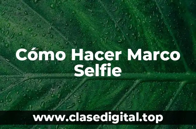 Cómo Hacer Marco Selfie