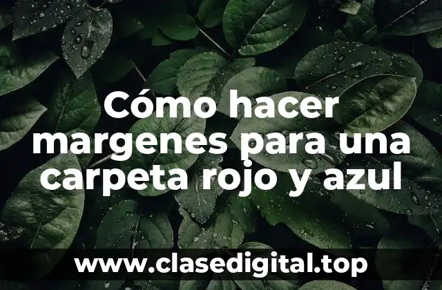 Cómo hacer margenes para una carpeta rojo y azul