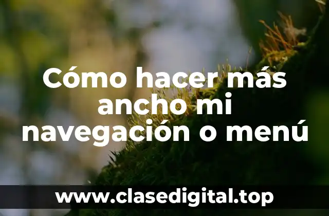 Cómo hacer más ancho mi navegación o menú