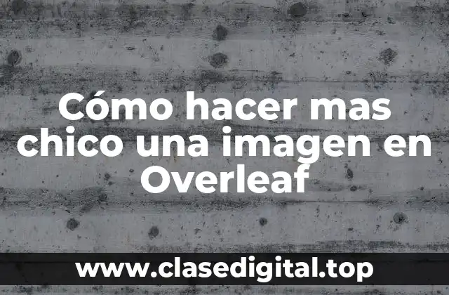 Cómo hacer mas chico una imagen en Overleaf
