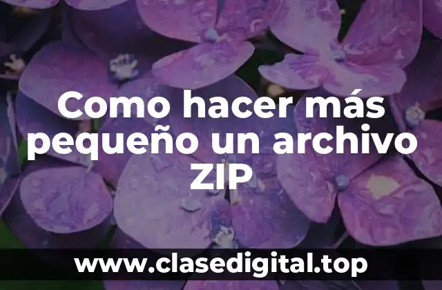 Como hacer más pequeño un archivo ZIP