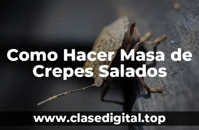 Como Hacer Masa de Crepes Salados