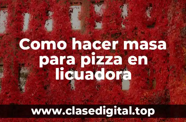 Como hacer masa para pizza en licuadora