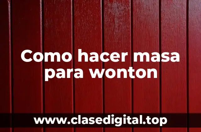 Como hacer masa para wonton