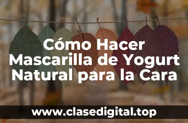 Cómo Hacer Mascarilla de Yogurt Natural para la Cara