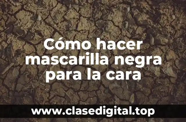 Cómo hacer mascarilla negra para la cara