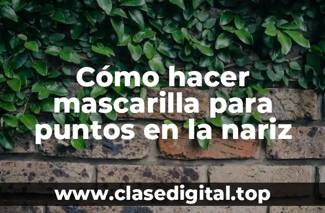Cómo hacer mascarilla para puntos en la nariz