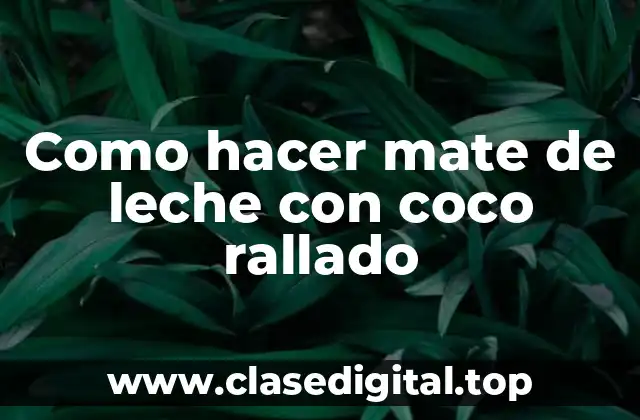 Como hacer mate de leche con coco rallado