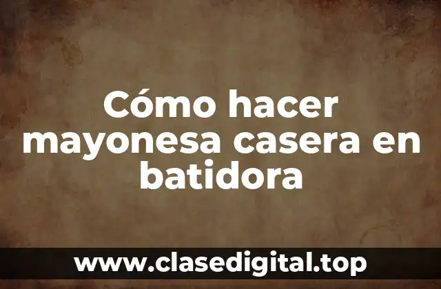 Cómo hacer mayonesa casera en batidora