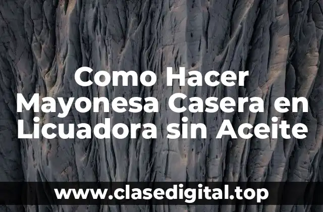 Como Hacer Mayonesa Casera en Licuadora sin Aceite