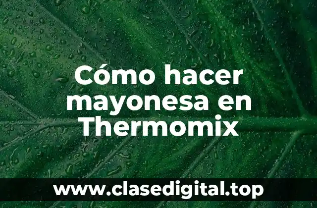 Cómo hacer mayonesa en Thermomix