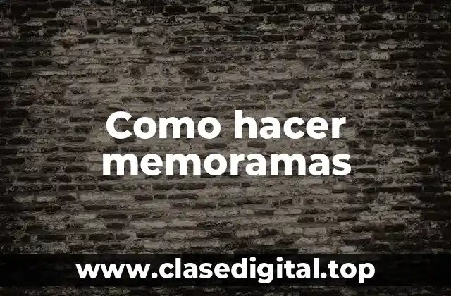Como hacer memoramas