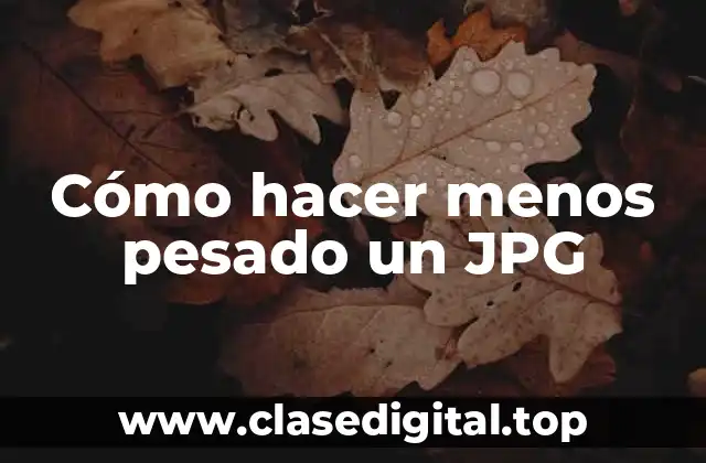 Cómo hacer menos pesado un JPG
