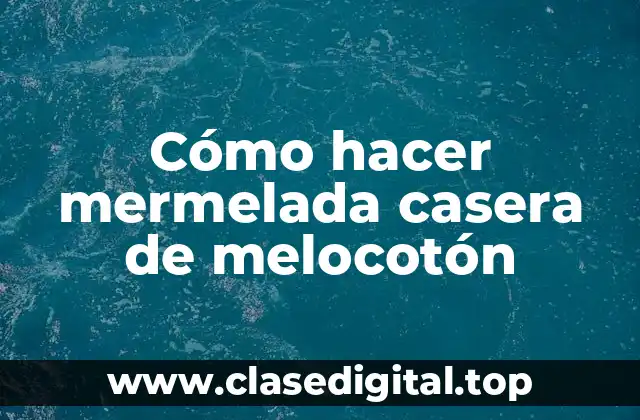 ¿Qué es la mermelada casera de melocotón?