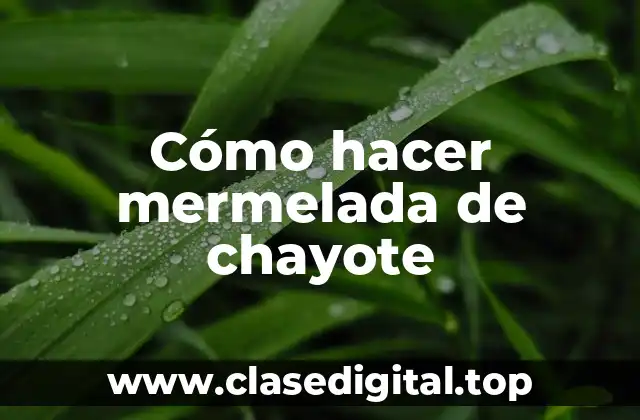 Cómo hacer mermelada de chayote