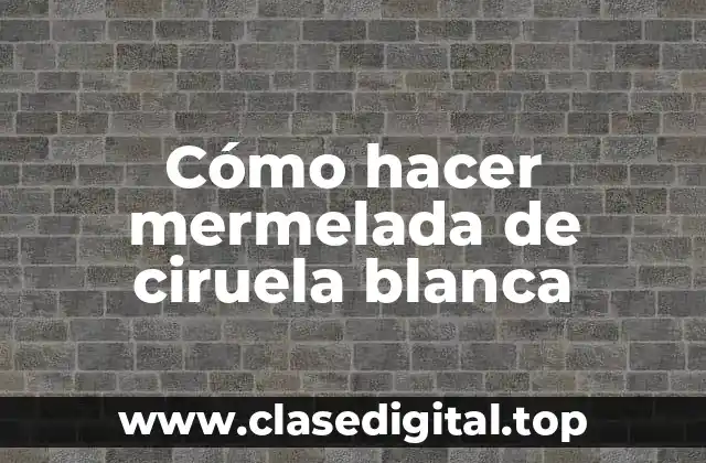 ¿Qué es la mermelada de ciruela blanca y para qué sirve?