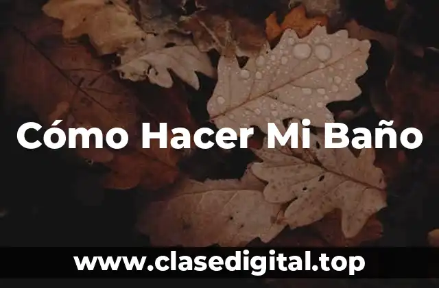 Cómo Hacer Mi Baño