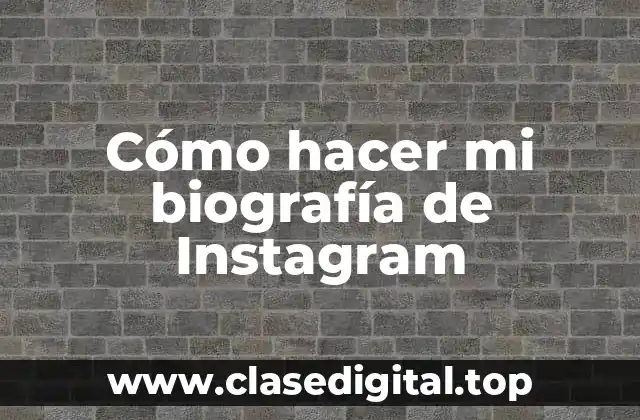 Cómo hacer mi biografía de Instagram