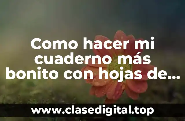 Como hacer mi cuaderno más bonito con hojas de colores